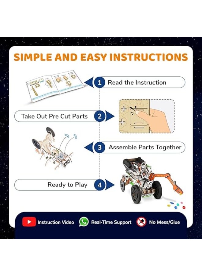 سمارتيفيتي مجموعة سمارتيفيتي لبناء مركبة استكشاف المريخ (مانجال يان) التعليمية للأطفال من 6 إلى 14 عامًا | لعبة أنشطة تعليمية وبنائية | هدايا أعياد ميلاد للأولاد والبنات من 6 إلى 14 عامًا - Image 4